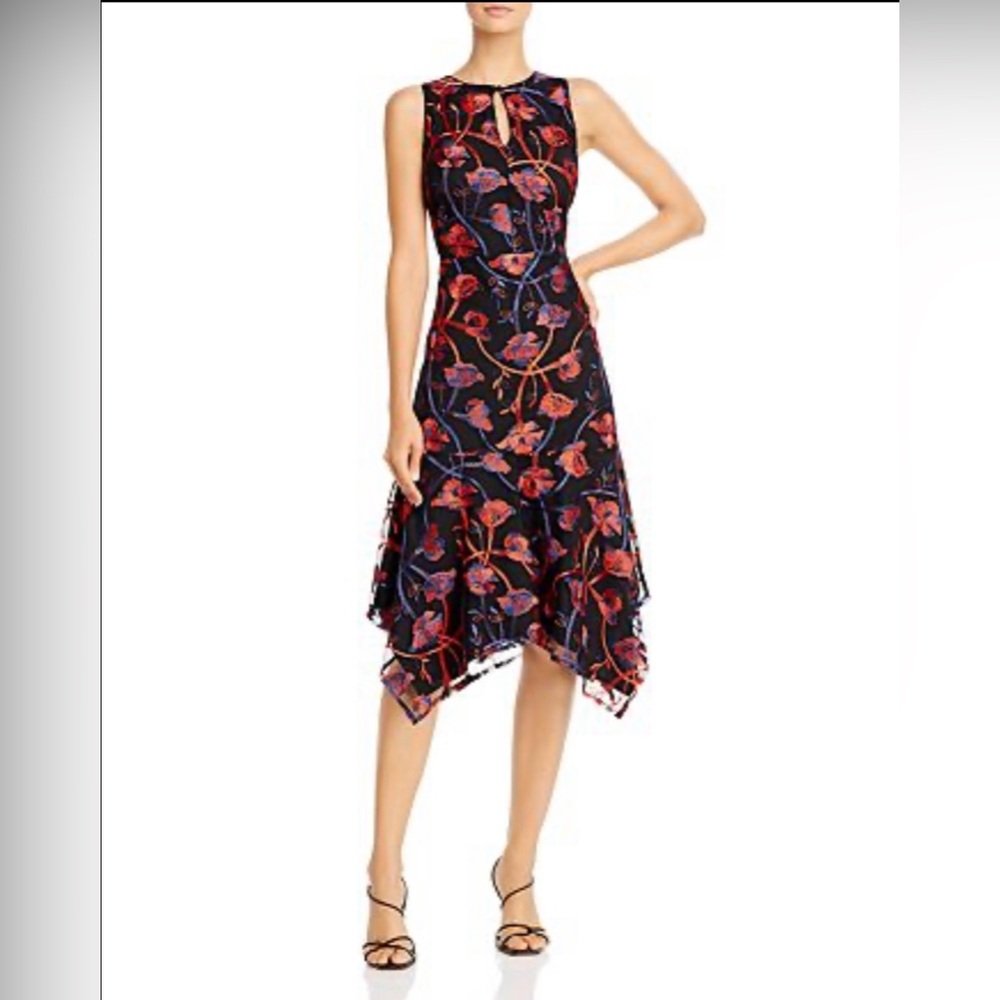 Brand New Sam Edelman Floral Embroidered Midi Dress - Size 8